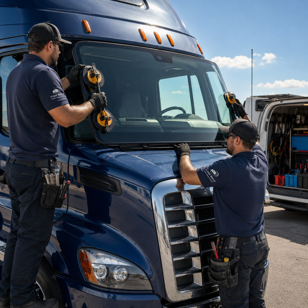 Semi-Truck Windshield Repair and Replacement in Cerritos, CA by Clear Shield Mobile Glass Solutions